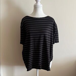 Lululemon Back In Action black and white striped short sleeve top